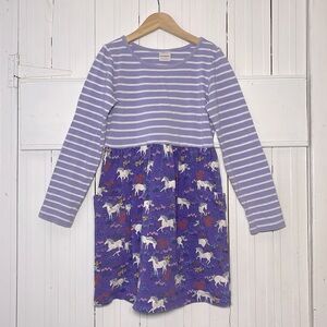HANNA ANDERSSON 100% Cotton Long Sleeve Unicorn Dress w/ Pockets